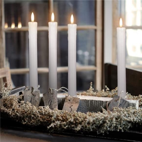 Drip Wax Flameless Taper Candles Flickering with 10-Key Remote, Battery Operated - Picture 2 of 5